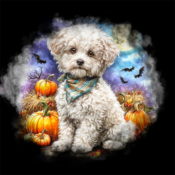 Panel pies Bichon frise z dyniami wd228