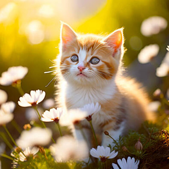 Panel kociak na łące wk209