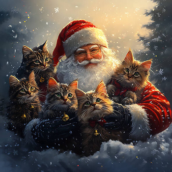 Panel kocie święta, Mikołaj i koty
