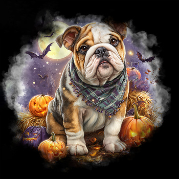 Panel pies Bulldog z dyniami wd233