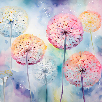 Panel kwiaty kolorowe dmuchawce wr210