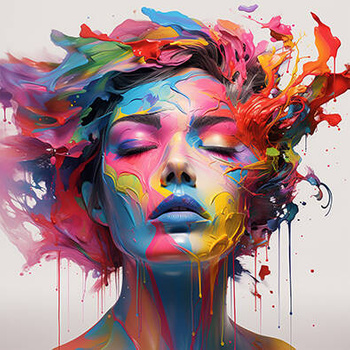 Panel twarz kobiety w kolorach wl60