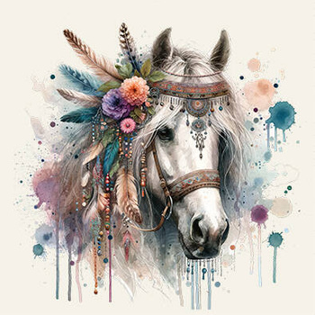 Panel koń boho wh36 tkanina drukowana