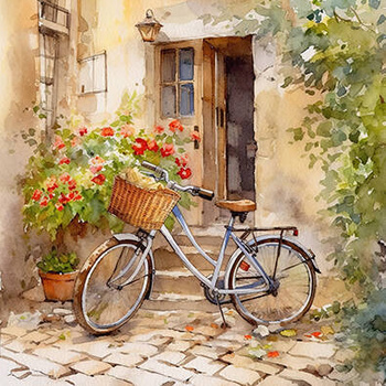 Panel rower w kwiatach w miasteczku wa35