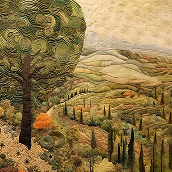 Panel pejzaż z Toskanii patchwork wr128