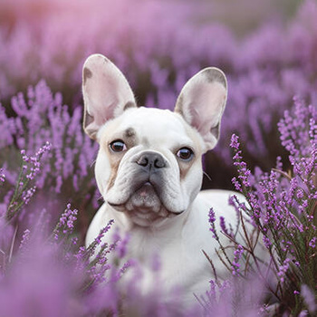 Panel pies Buldog francuski wśród wrzosów wd119