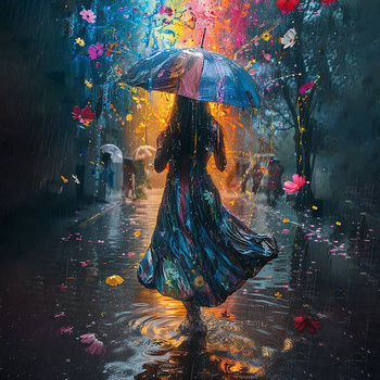 Panel dziewczyna z parasolem wl129