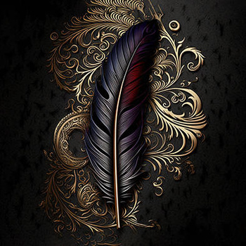 Panel pióro 3D vintage wb63