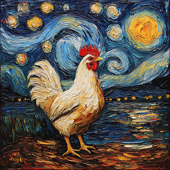 Panel kogut w gwieździstą noc wb124