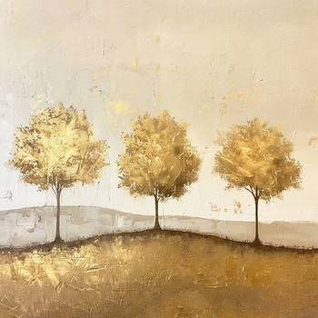 Panel złoty krajobraz, drzewa wfm280