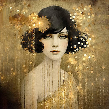 Panel twarz kobiety Złoty Gatsby wl96