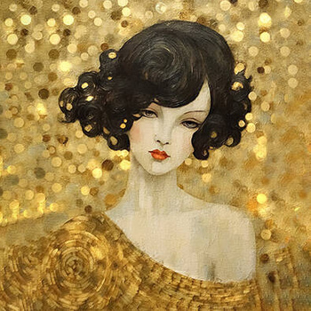 Panel twarz kobiety Złoty Gatsby wl95