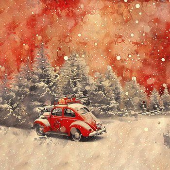 Panel świąteczny nastrój, auto, garbus