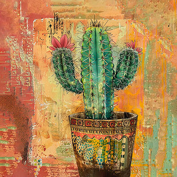 Panel kwiatek kaktus w doniczce wr194