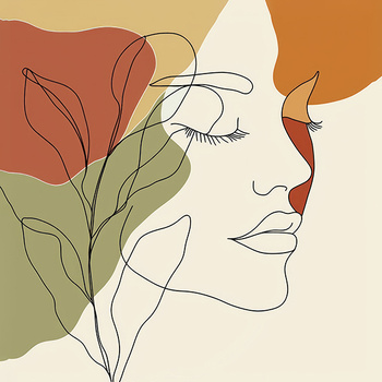 Panel kobieta w barwach jesieni lineart wl168