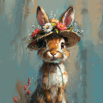 Panel królik w kapeluszu wlk45