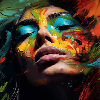 Panel twarz kobiety w kolorach wl61