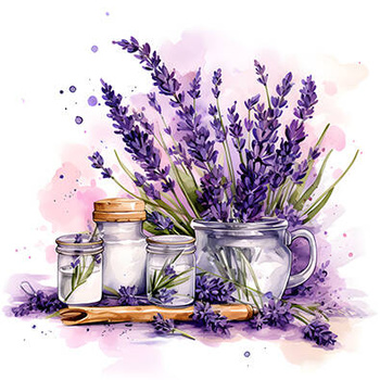 Panel kwiaty lawendy akwarela wr109