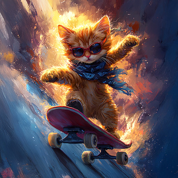 Panel rudy kot na deskorolce wk294