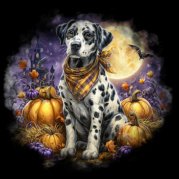 Panel pies Dalmatyńczyk z dyniami wd237