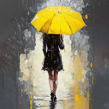 Panel kobieta z parasolem wl72