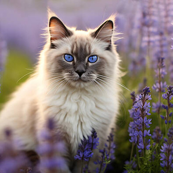 Panel kot Ragdoll wśród lawendy wk202