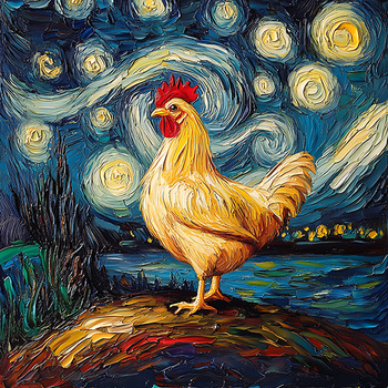 Panel kogut w gwieździstą noc wb123