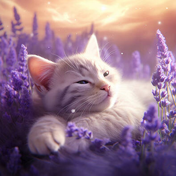 Panel kociak z lawendą wk223