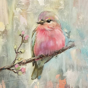 Panel ptaszek na gałązce wb116