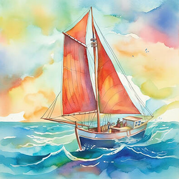 Panel żaglówka akwarela wx25