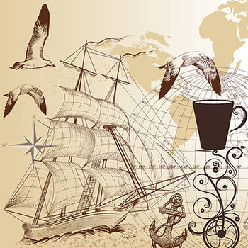 Panel żaglowiec vintage wx8