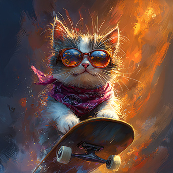 Panel rudy kot na deskorolce wk293