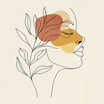 Panel kobieta w barwach jesieni lineart wl169