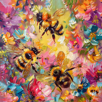 Panel pszczoły i kwiaty wo46
