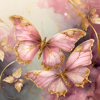Panel motyle ze złotem wo61