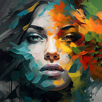 Panel twarz kobiety w kolorach wl58