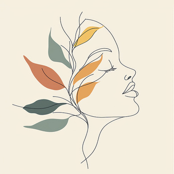 Panel kobieta w barwach jesieni lineart wl166