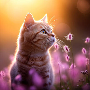 Panel kociak na łące wk210